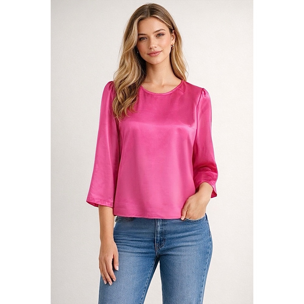 NEW H&M Satin 3/4 Sleeve Blouse